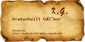 Kratochvill Gábor névjegykártya